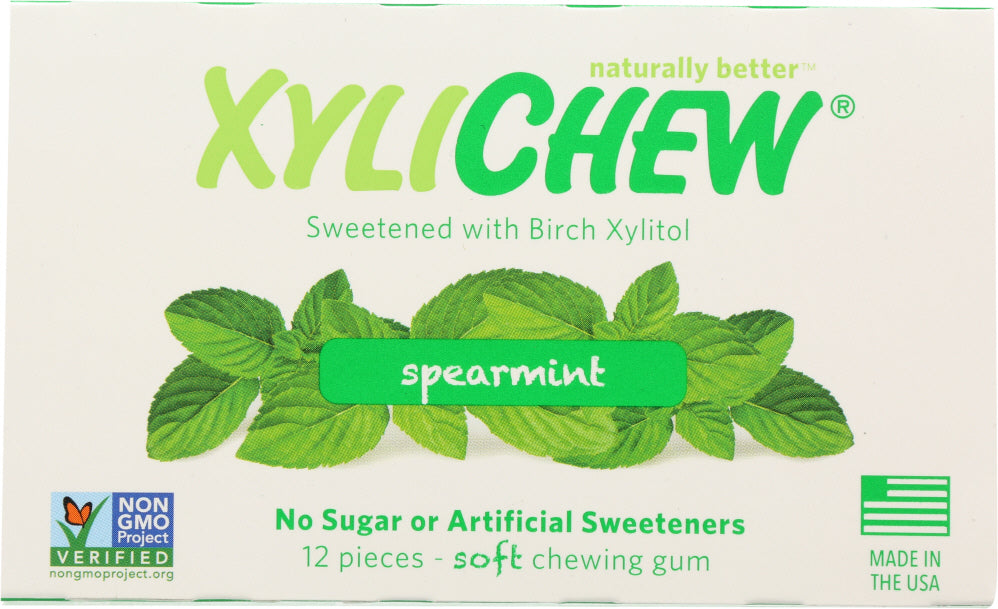 XYLICHEW: Sugar Free Chewing Gum Spearmint, 12 pc