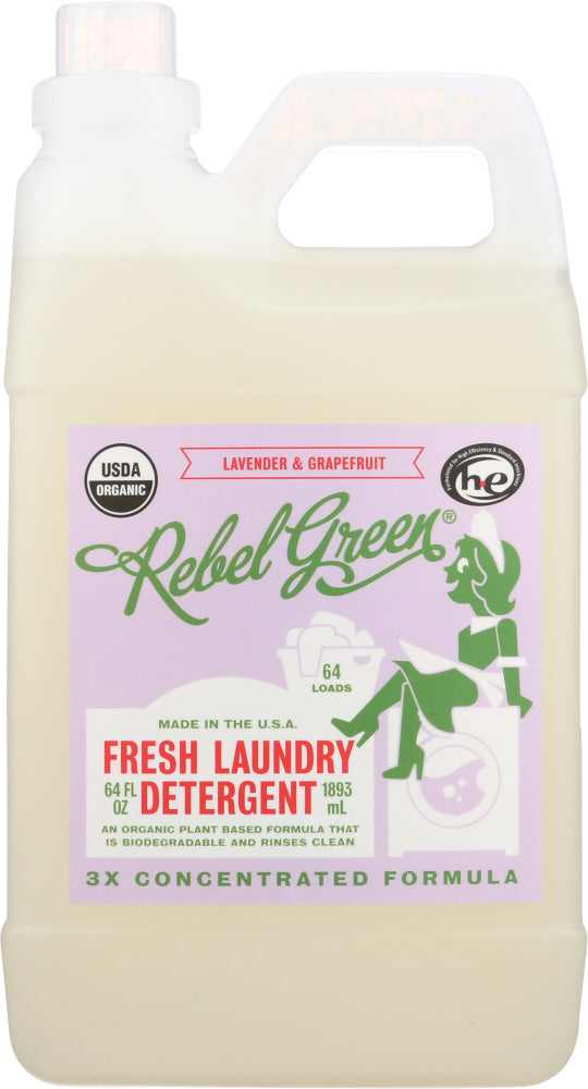 REBEL GREEN: Laundry Detergent Lavender Grapefruit, 64 oz