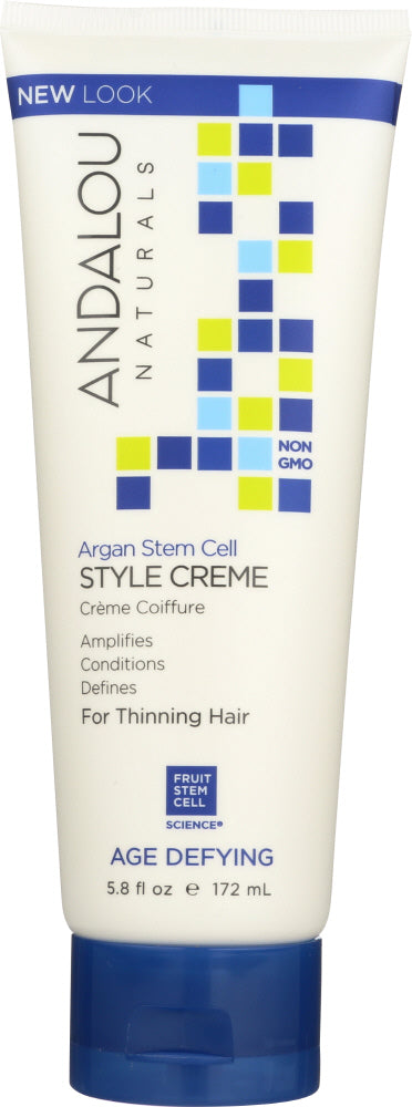 ANDALOU NATURALS: Argan Stem Cell Style Cream Thinning Hair Treatment, 5.8 oz
