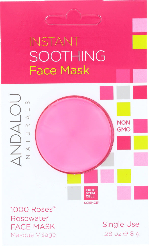 ANDALOU NATURALS: Instant Soothing Face Mask 1000 Roses Rosewater, 0.28 oz