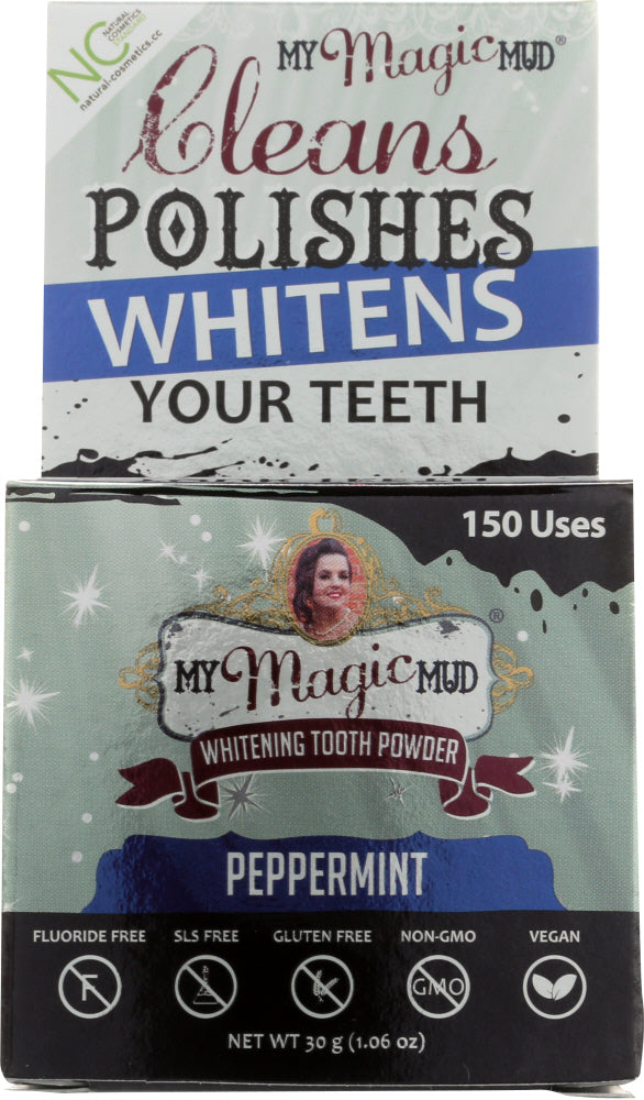 MY MAGIC MUD: Whitening Tooth Powder Peppermint, 4 oz