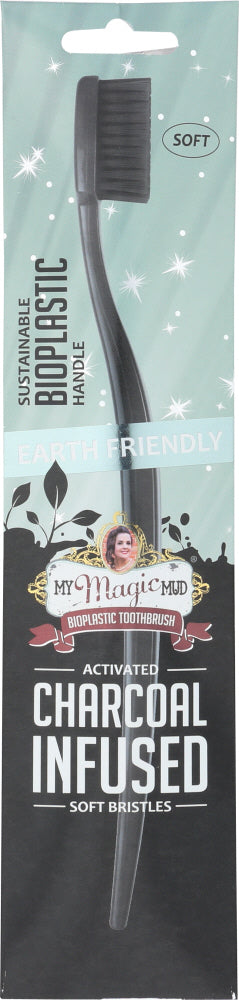 MY MAGIC MUD: Earth Friendly Toothbrush Activated Charcoal Infused Bioplastic, 1 ea