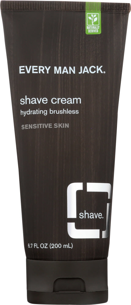 EVERY MAN JACK: Sensitive Skin Shave Cream Fragrance Free, 6.7 oz