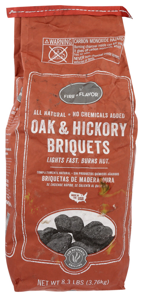 FIRE & FLAVOR: Briquets Oak & Hickory Charcoal, 8.3 lb