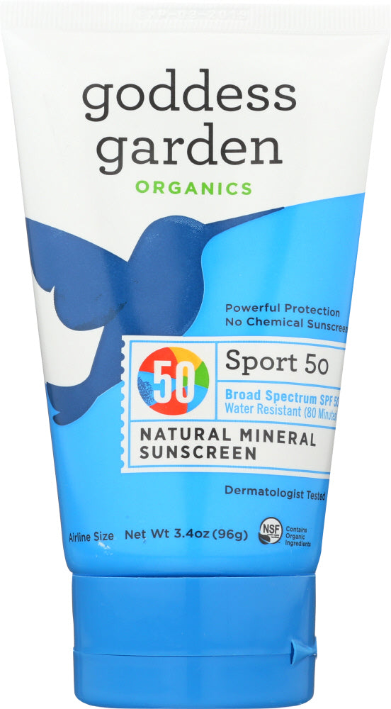 GODDESS GARDEN: Sunscreen Sport SPF 50, 3.4 oz