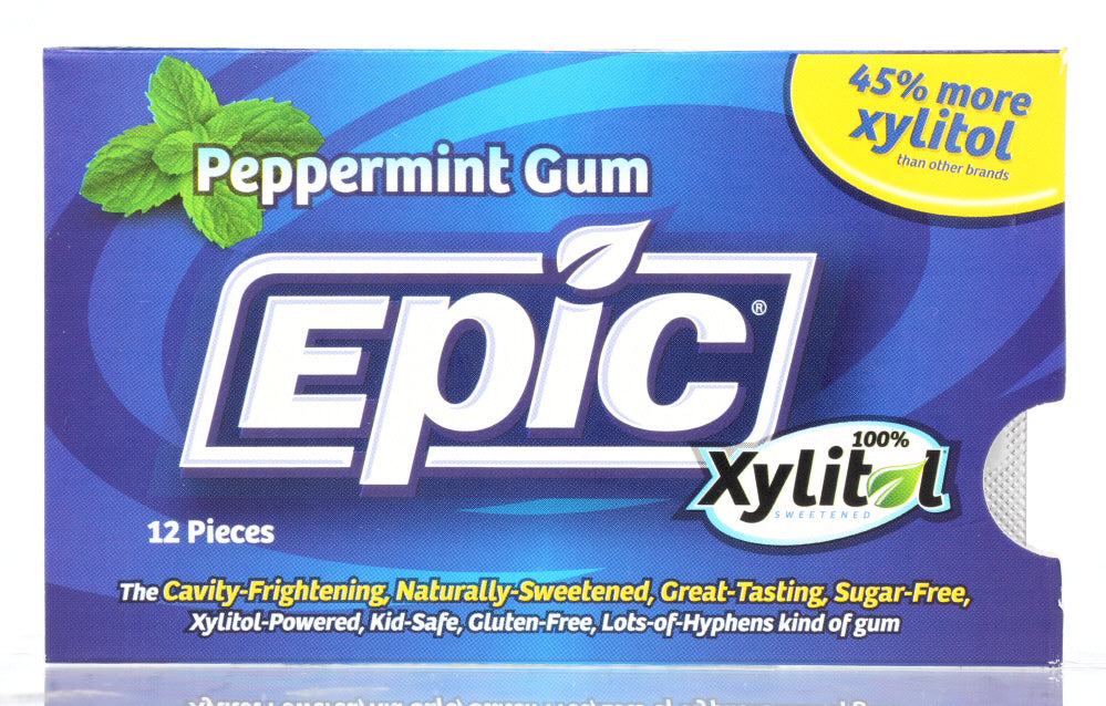 EPIC DENTAL: Peppermint Xylitol Gum, 12 Pc