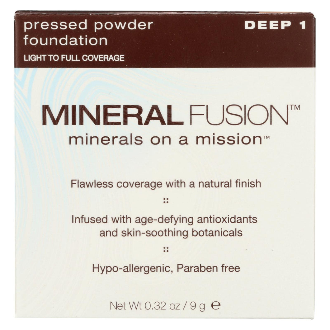 Mineral Fusion - Pressed Powder Foundation - Deep 1 - 0.32 Oz.