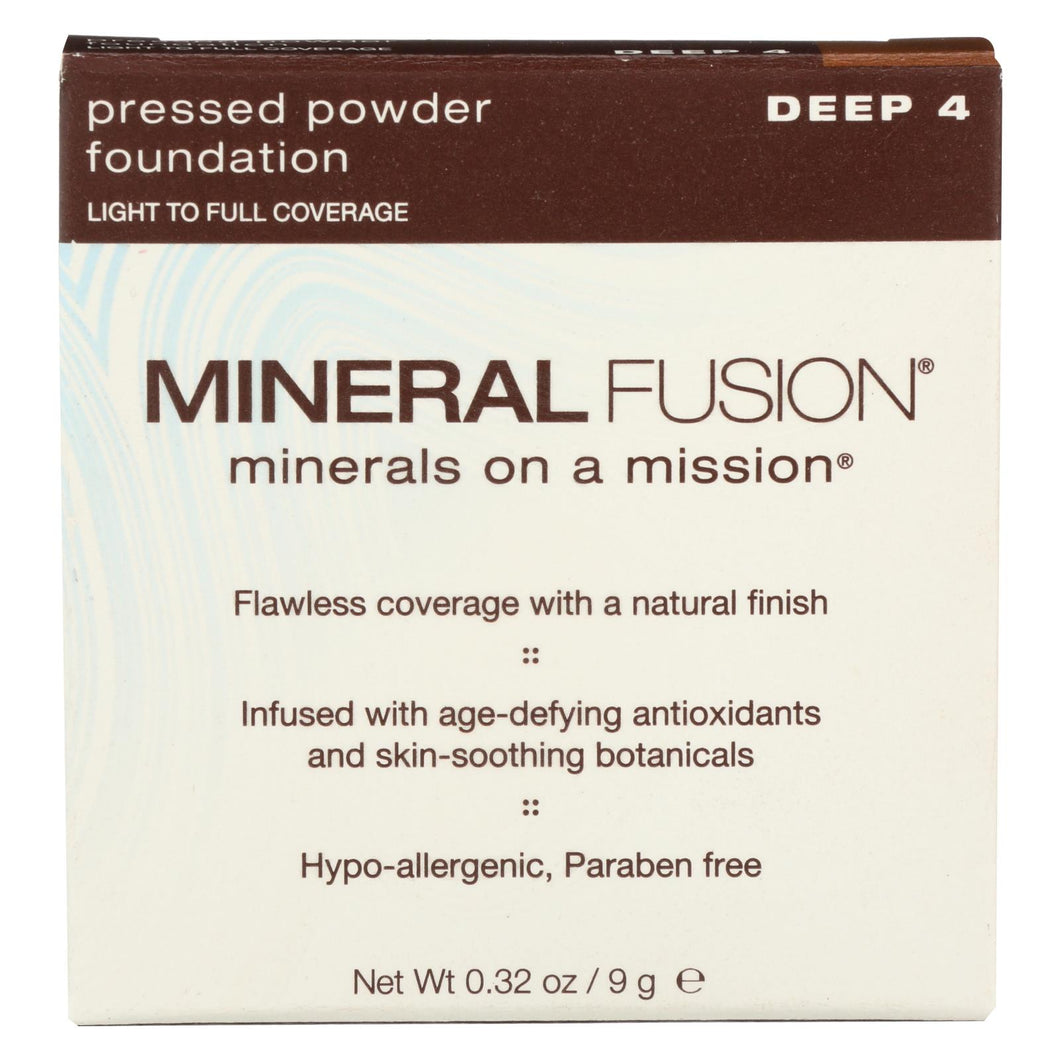 Mineral Fusion - Pressed Powder Foundation - Deep 4 - 0.32 Oz.