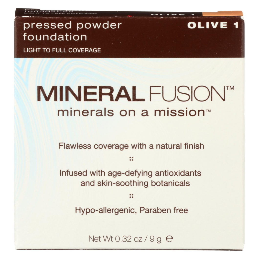 Mineral Fusion - Pressed Powder Foundation - Olive 1 - 0.32 Oz.