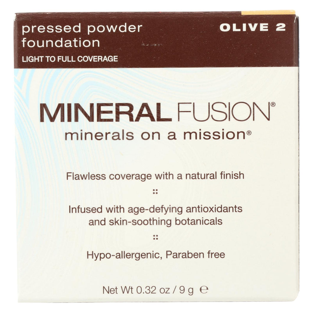 Mineral Fusion - Pressed Powder Foundation - Olive 2 - 0.32 Oz.