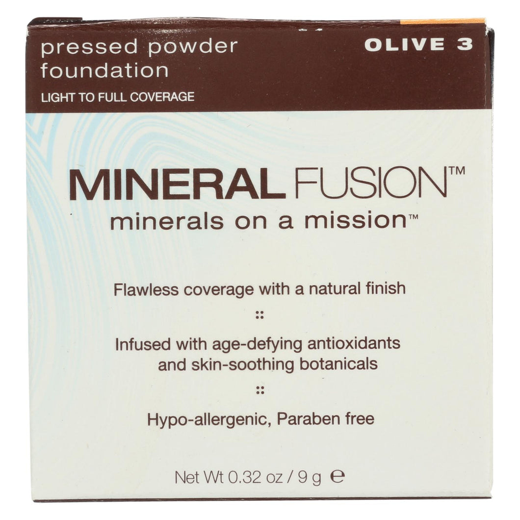 Mineral Fusion - Pressed Powder Foundation - Olive 3 - 0.32 Oz.