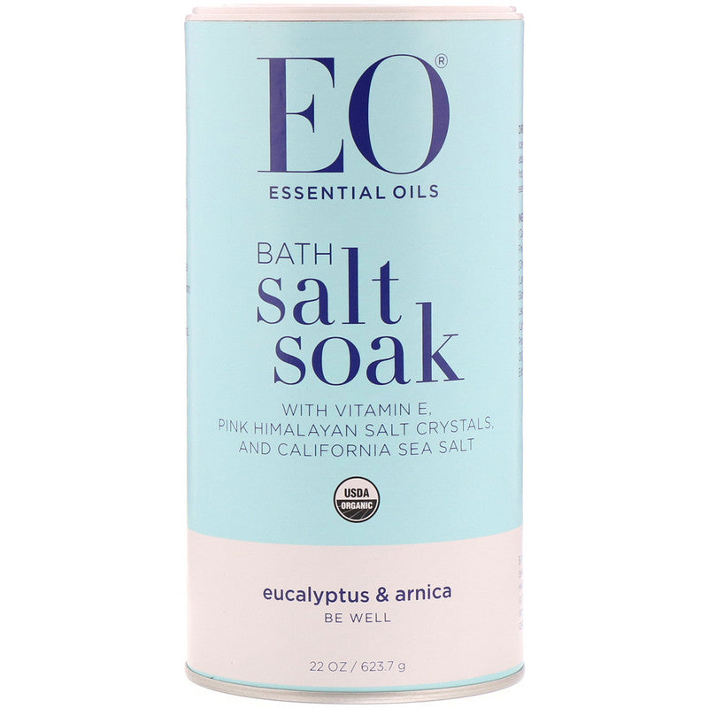 EO: Bath Salt Soak Eucalyptus and Arnica, 22 oz