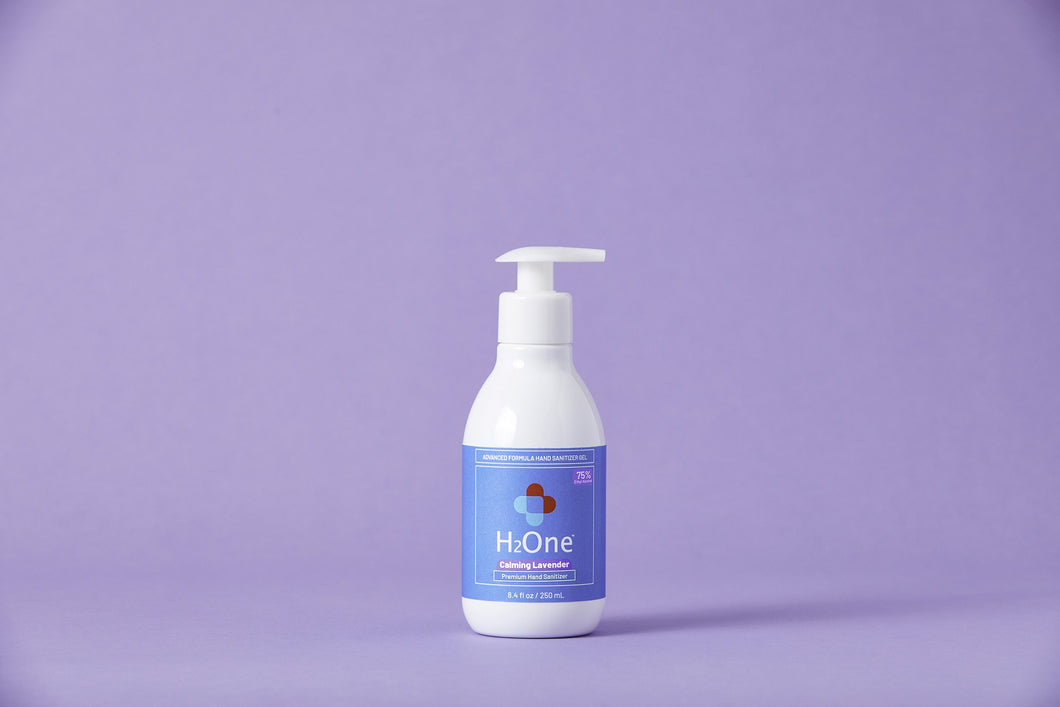 H2One Calming Lavender Hand Sanitizer Gel | 250 ML 75 Percent Ethyl Alcohol (Ethanol) | Made in USA