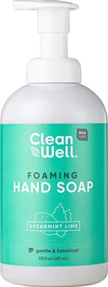 CLEANWELL: Spearmint Lime Foaming Hand Soap, 9.5 oz