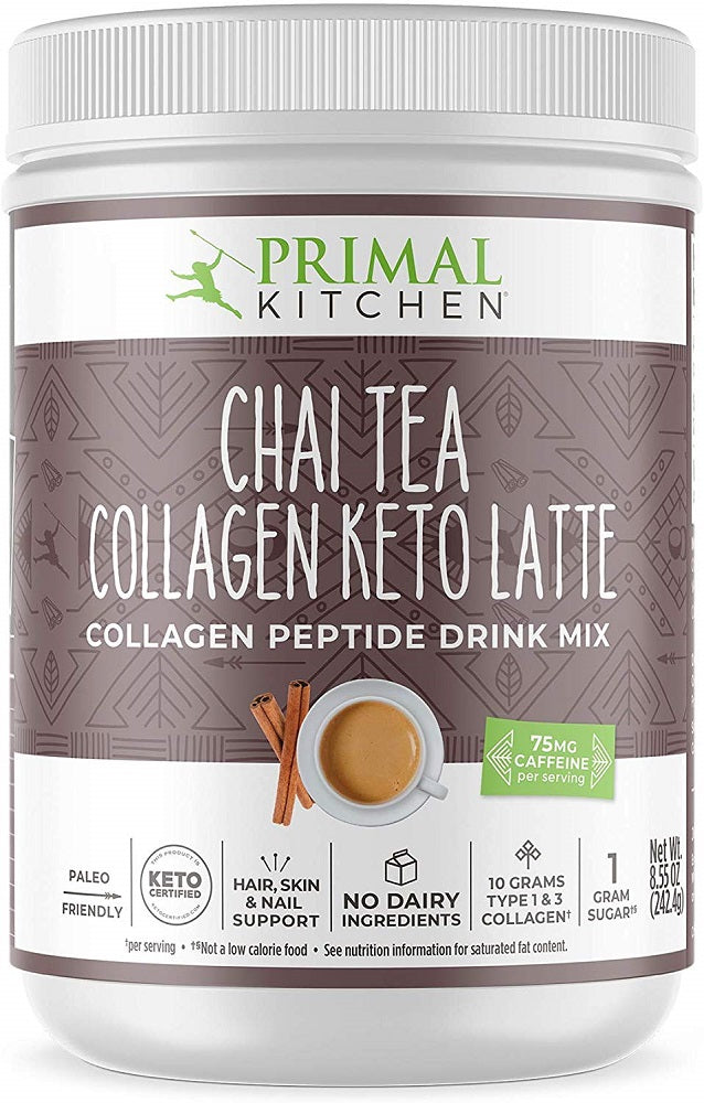 PRIMAL KITCHEN: Chai‌ ‌Tea‌ ‌Collagen‌ ‌Keto‌ ‌Latte‌ Drink Mix, 8.55 oz