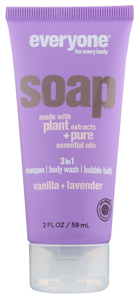 EVERYONE: 3-in-1 Vanilla + Lavender Soap Travel Size, 2 fo