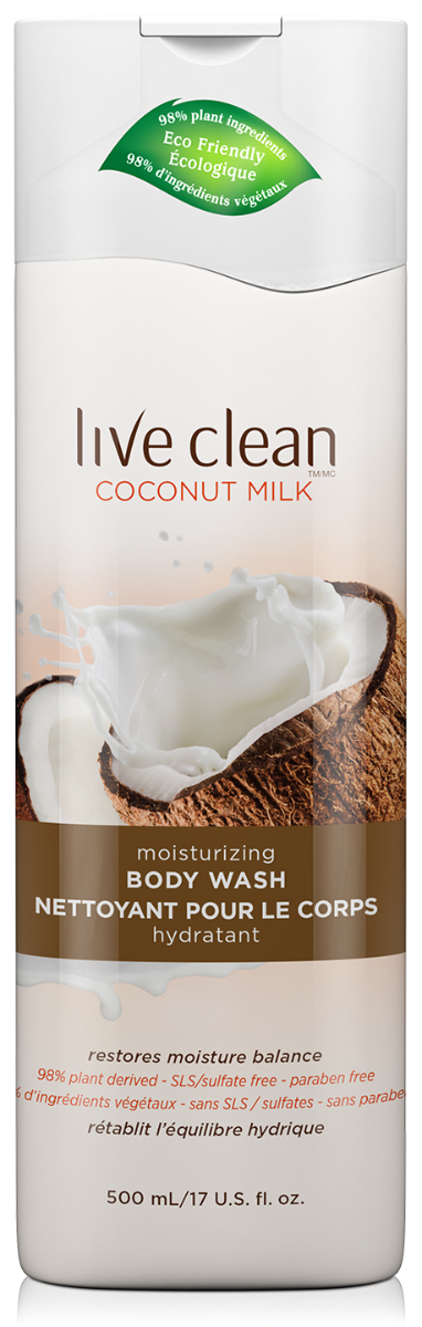 LIVE CLEAN: Coconut Milk Moisturizing Body Wash, 17 oz