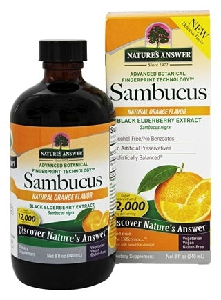NATURES ANSWER: Sambucus Black Elderly Orange, 8 oz